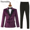 Tuxedos Men Wedding Floral Print Slim