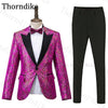 Tuxedos Men Wedding Floral Print Slim