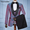 Thorndike Men Suits 2020 Shawl Lepel Wedding Suit For Men Custom Made Male Suits for Wedding Dinner Formal Suits Print Tuxedos