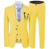 Beige Men's Wedding Suit Three Pieces Dots