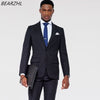 Wedding tuxedo for groom business suit dark blue