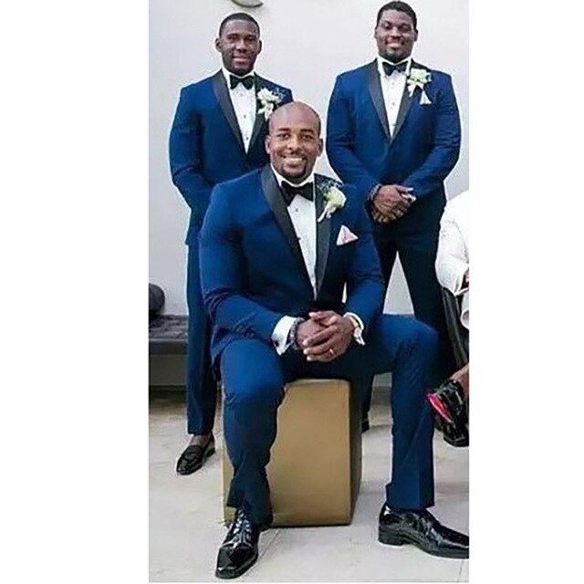 High quality Blue Wedding Best Men fit. party business suite