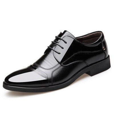 Mens Dress Shoes High Heels 6CM Formal Leather Shoes for Men Brand Italian Wedding Men Shoes