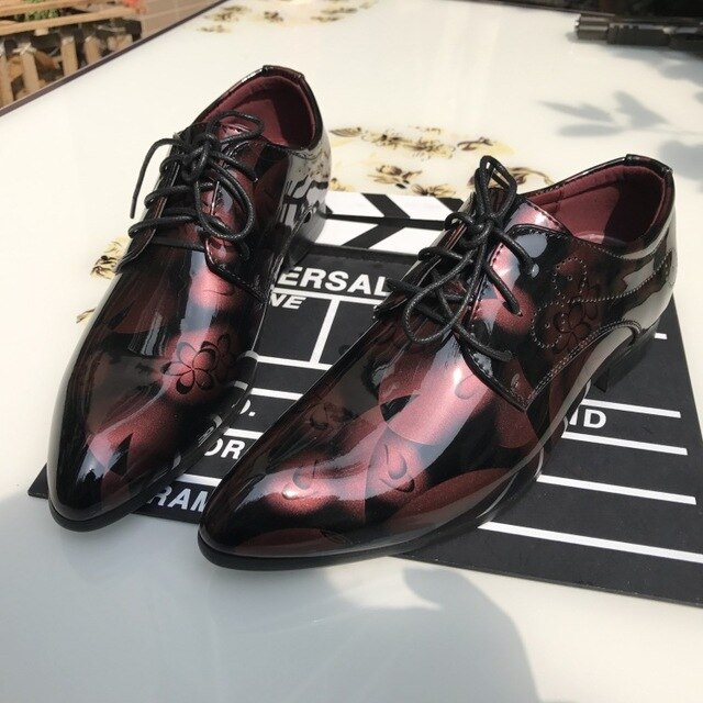 Fashion Patent Leather Shoes  Men Wedding Shoes Bright Oxford Shoes For Men Footwear