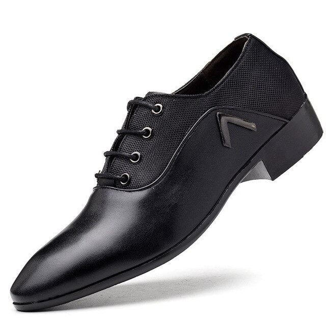 Elegant Men Classic Leather Shoes Luxury Man Business Wedding Office Dress