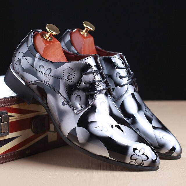 Leather Luxury Fashion Groom Wedding Shoes Men Oxford Shoes Dress 37-50