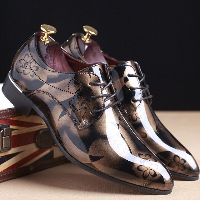 Leather Luxury Fashion Groom Wedding Shoes Men Oxford Shoes Dress 37-50