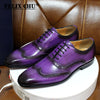 Size 6-13 Handmade Mens Wingtip Oxford Shoes Genuine Calf Leather