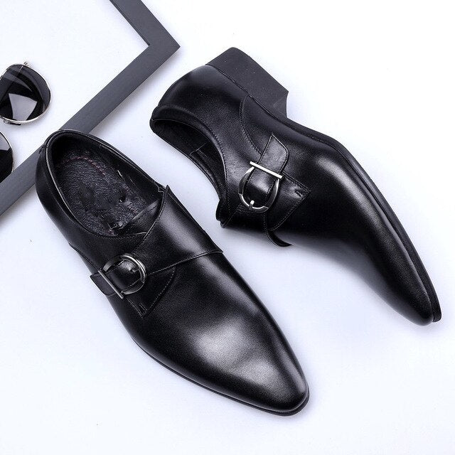 New Business Men Oxfords Shoes Male Office Wedding Pointed Men's Leather Shoes