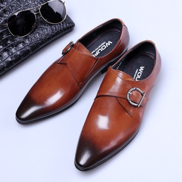 New Business Men Oxfords Shoes Male Office Wedding Pointed Men's Leather Shoes