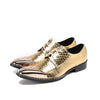 Gold Wedding Genuine Leather Italian Style Men Formal Shoes