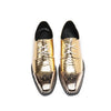 Gold Wedding Genuine Leather Italian Style Men Formal Shoes