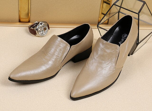 Zapatos Para Hombre Men Genuine Leather Formal Business Shoes Male Office Work Flat Shoes Oxford Slip On Party Wedding Shoes