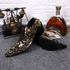 Men wedding genuine leather pointy wedding prom floral shoes velvet loafers