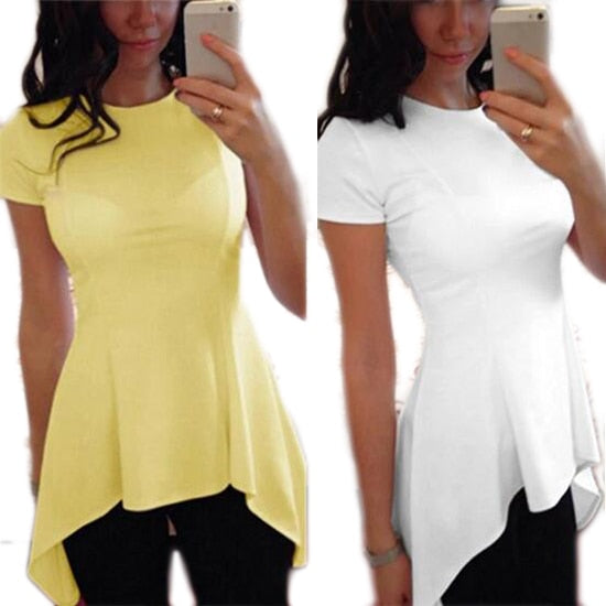 Women Casual Top Irregular Hem