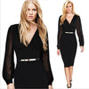 V-Neck Fashion Celebrity Pencil Dress,Women Wear To Work