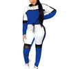 Hoodies Sweatshirt Long Sweatpants Sets Color Patchwork Sweatsuit 2 Pieces Outfits Set