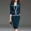 Women's Suit Bodycon Dress Jacket 2 Pieces Set Office Wear