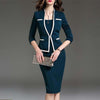 Women's Suit Bodycon Dress Jacket 2 Pieces Set Office Wear