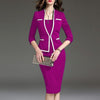 Women's Suit Bodycon Dress Jacket 2 Pieces Set Office Wear