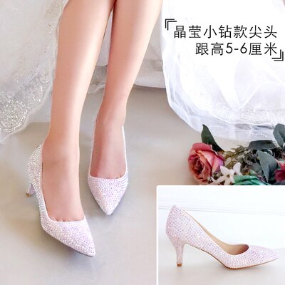 Womens wedding shoes woman High heels Pumps Bling Shining