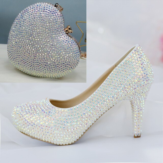 Womens wedding shoes woman High heels Pumps Bling Shining