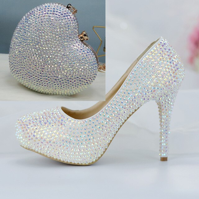 Womens wedding shoes woman High heels Pumps Bling Shining