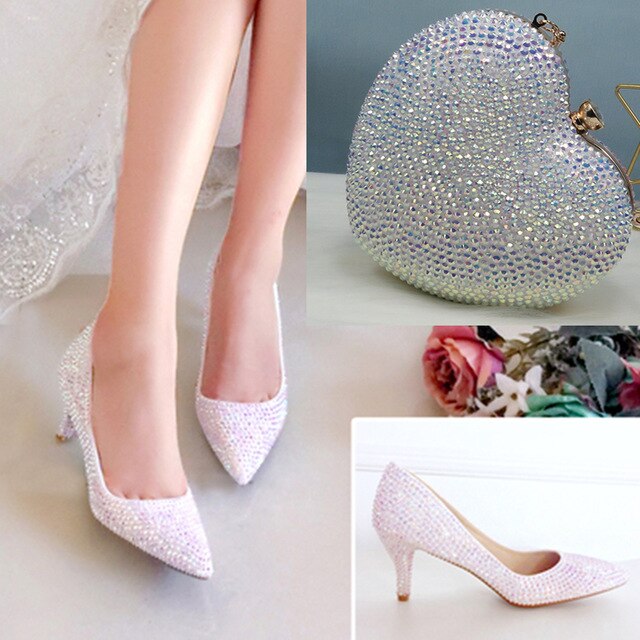 Womens wedding shoes woman High heels Pumps Bling Shining