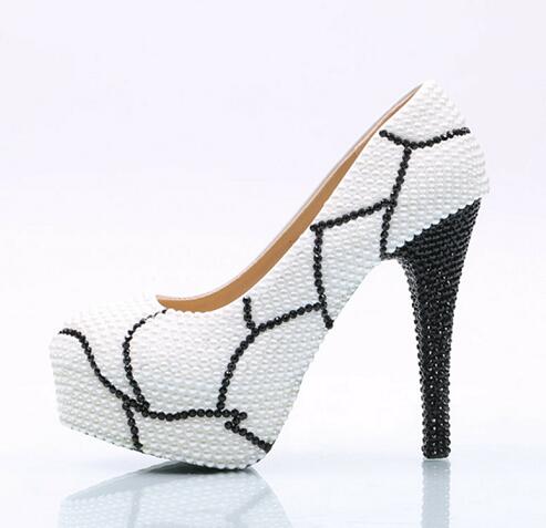 New arrival Womens wedding shoes white pearl