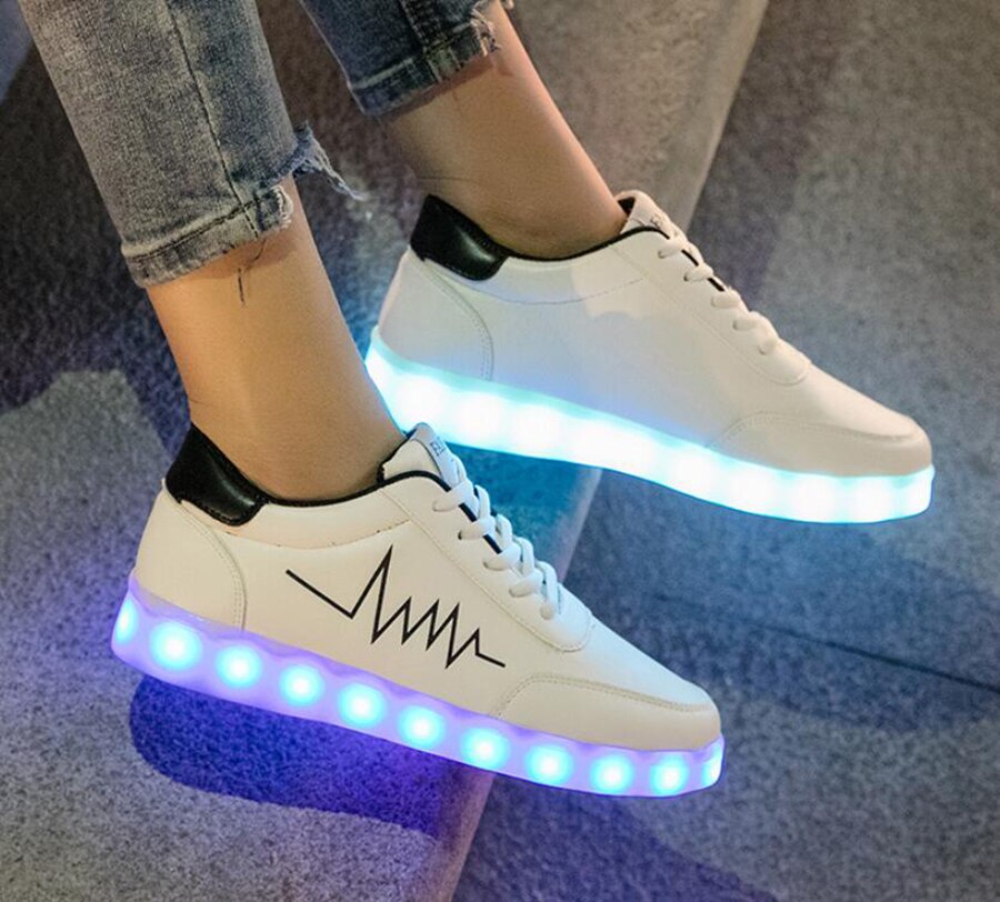 Ghost Step Shoes Men and Women Students Shoes USB Charging Light Shoes Flash Waterproof