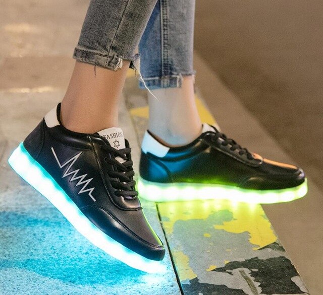 Ghost Step Shoes Men and Women Students Shoes USB Charging Light Shoes Flash Waterproof