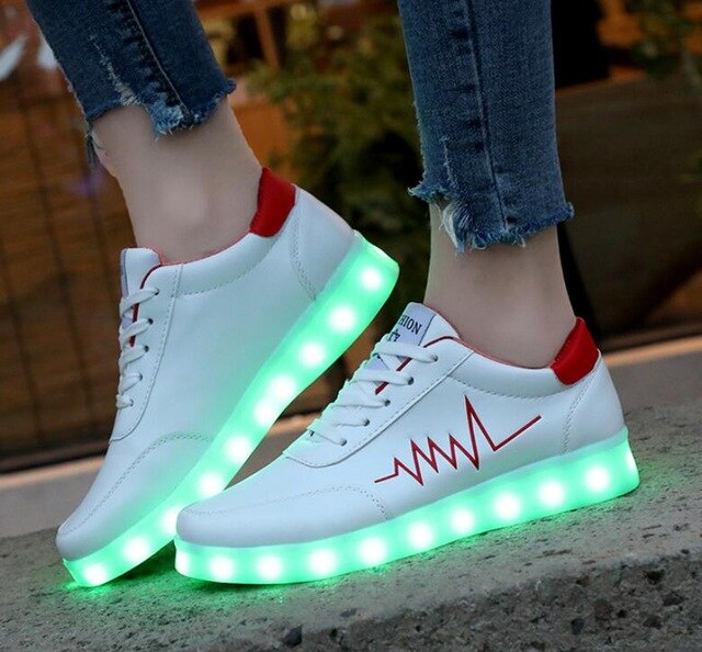 Ghost Step Shoes Men and Women Students Shoes USB Charging Light Shoes Flash Waterproof