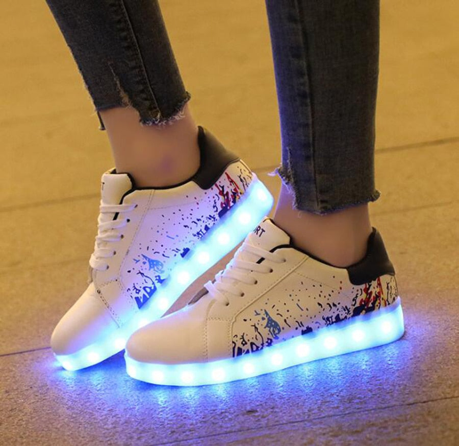 Walking Shoes Student Fluorescent Shoes Flash Waterproof Luminous