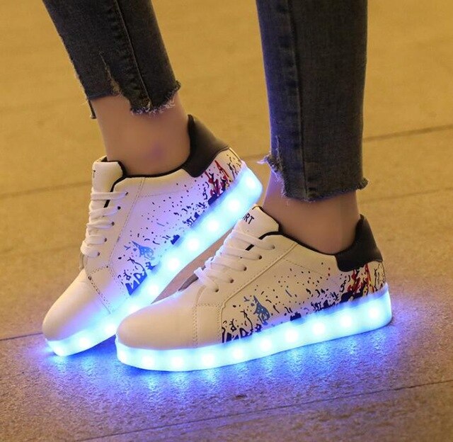 Walking Shoes Student Fluorescent Shoes Flash Waterproof Luminous