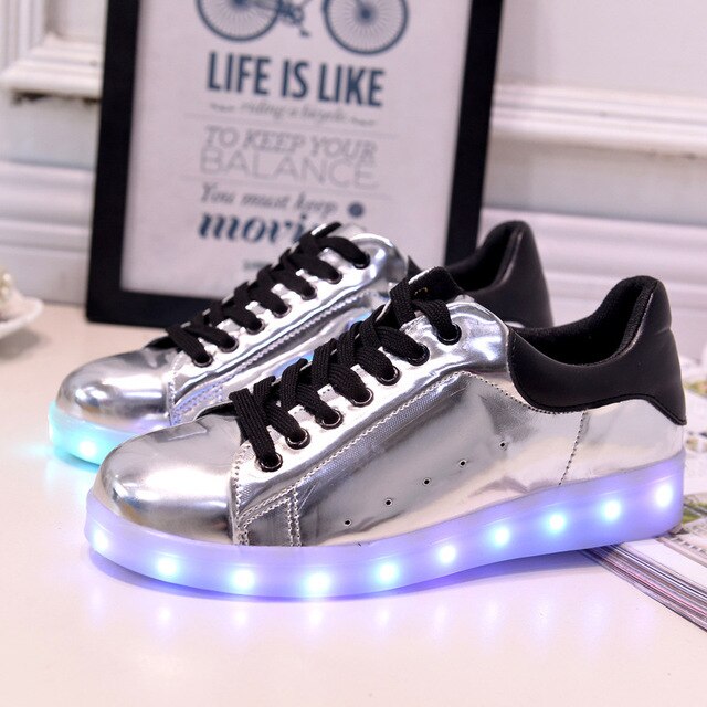 Girls Boys LED Light Sneakers Colorful USB Charging for Kids