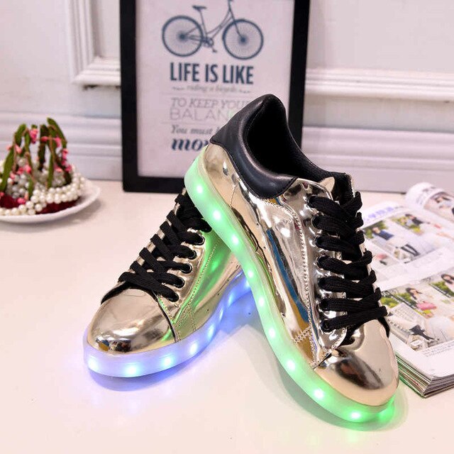 Girls Boys LED Light Sneakers Colorful USB Charging for Kids