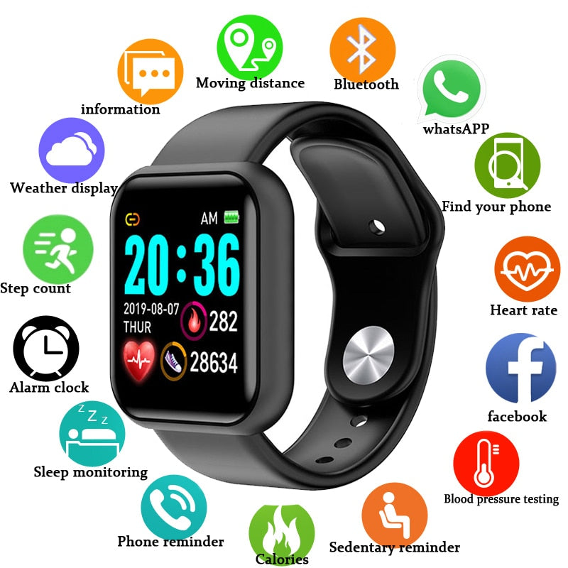 Men Women Smartwatch Fitness Tracker Waterproof Digital