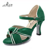 Ladingwu Green Flannel Women's Sandals Ballroom Party Performance