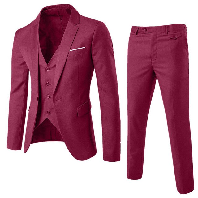 Newly Design 3-Pieces Men Blazer Suit Set Man Male Tuxedo