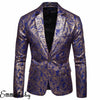 One Button Shawl Lapel Blazer Plus Size 2XL Flowers Sequins Suit Jacket DJ Club Stage Singer Clothes