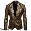 One Button Shawl Lapel Blazer Plus Size 2XL Flowers Sequins Suit Jacket DJ Club Stage Singer Clothes