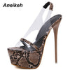 Fashion NEW PVC Leopard Print Platform High Heels