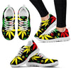 Colorful Jamaican Hemp Weed Leaves Pattern Woman Man Running Shoes